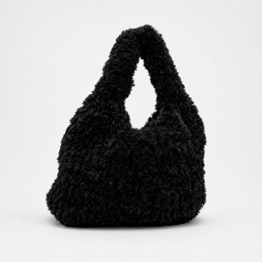 Borsa Ossidiana nera modello hobo bag morbida a spalla
