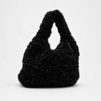 Borsa Ossidiana nera modello hobo bag morbida a spalla