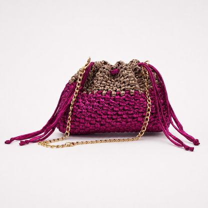 Borsa fucsia e dettagli oro rosa intera