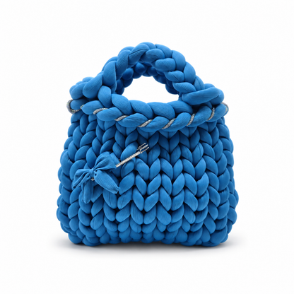 Borsa blu intrecciata intera 