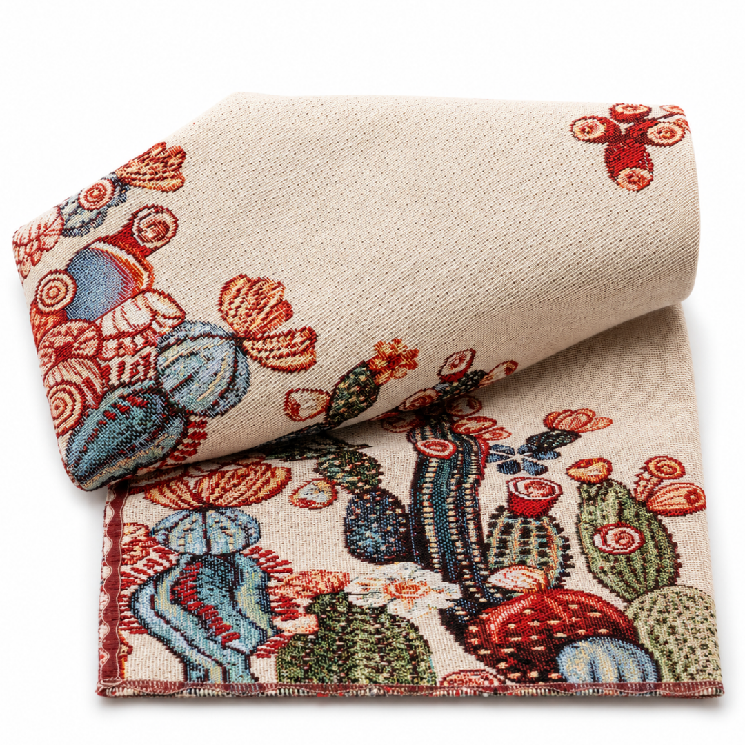 Runner da tavola in gobel con cactus