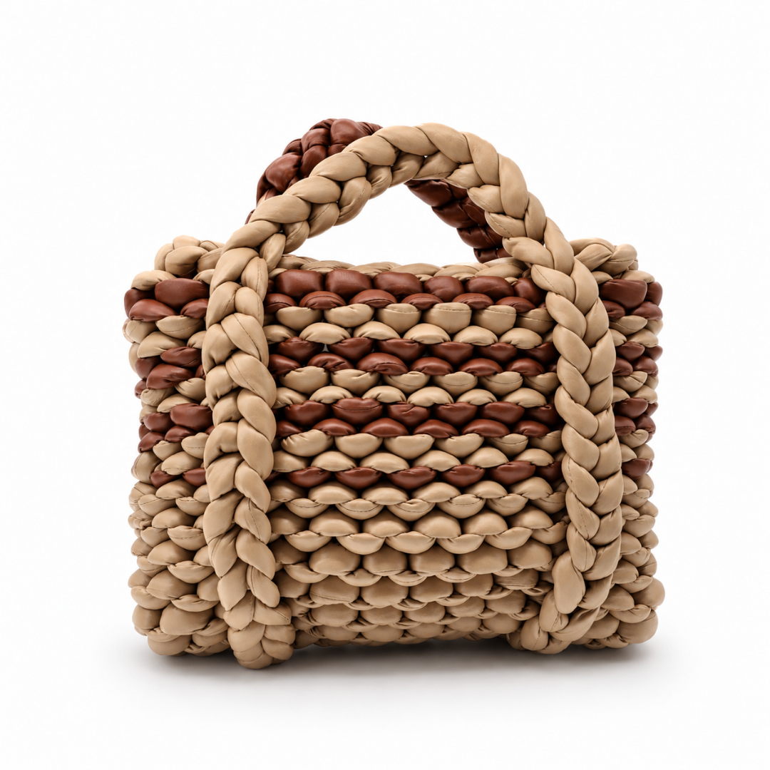 Borsa intrecciata colori della terra intera